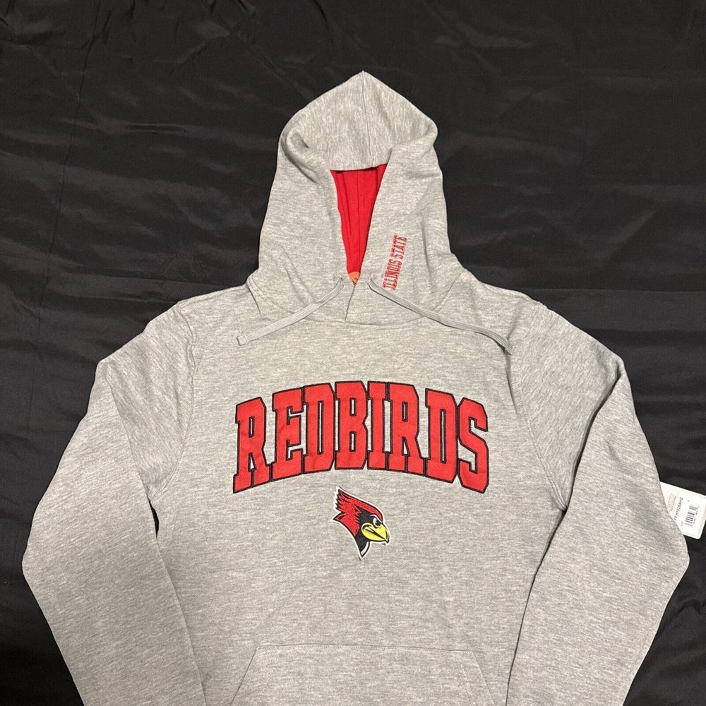 Men's Colosseum Heathered Gray Illinois State Redbirds Arch & Logo 3.0 Pullover - Picture 2 of 6